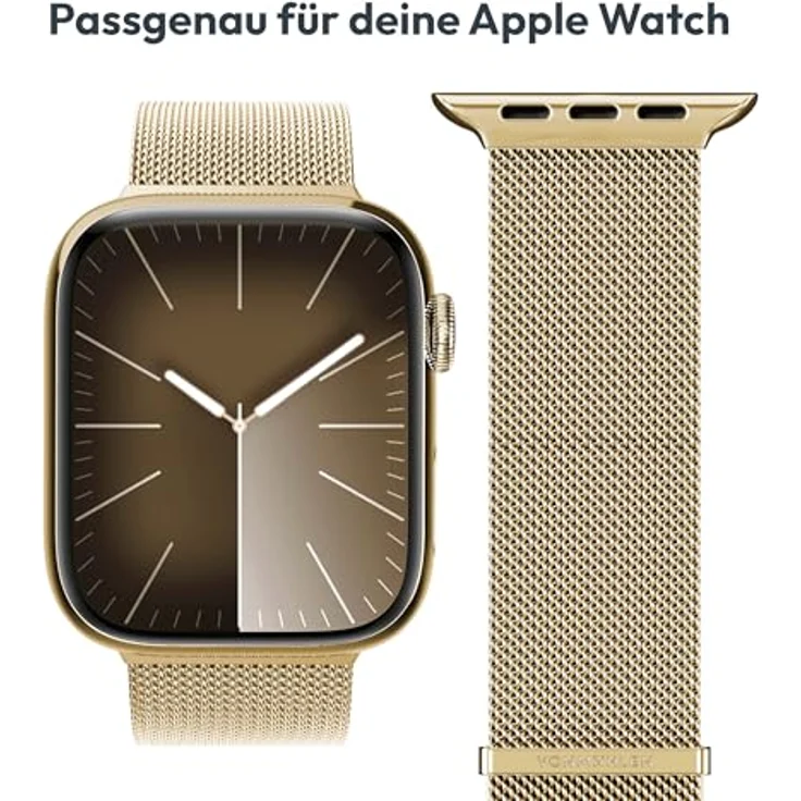 Vonmählen Milanese Loop 2 Armband für Apple Watch 44 | 45 | 46 | 49 mm, Gold, versandkostenfrei – Bild 6