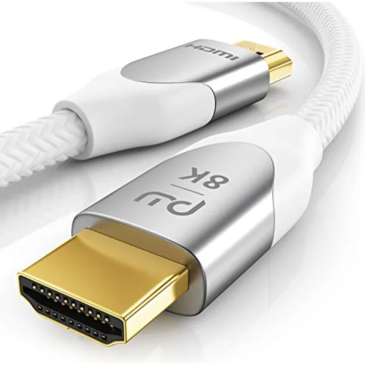 3m 8K HDMI Kabel 2.1 - 8K @ 60Hz 4K @ 120Hz DSC - HDTV 7680 x 4320 - UHD II - HDMI 2.1 2.0a 2.0b - 3D - Highspeed HDMI Kabel - HDR - ARC - Präzisionsstecker - kompatibel zu Blu Ray PS4 PS5 Xbox
