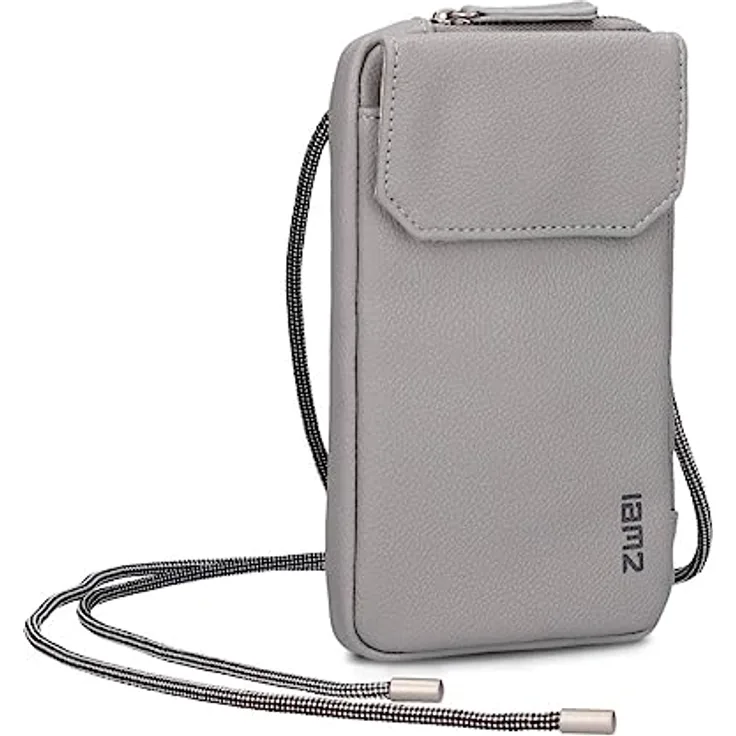 Zwei Mademoiselle.M Handytasche, grau, 100% Polyurethan, 10 cm x 3 cm x 19 cm