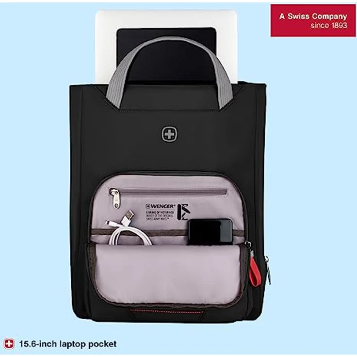 WENGER Motion Vertical Tote Notebooktasche 16" Chic Black, Laptop-Tasche mit stilvollem Design – Bild 3