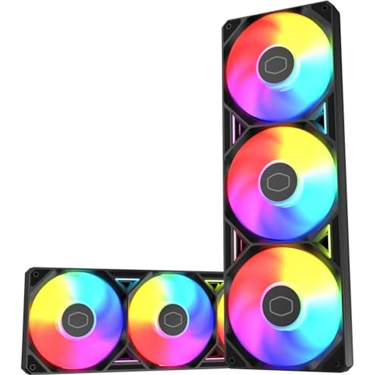 Cooler Master SickleFlow Edge 360 ARGB, 360 mm Monorahmen mit 3 PWM-Lüftern, 190 CFM Luftstrom, statischer Druck 3,54 mmH2O, ARGB Gen 2-Beleuchtung, schwarze Ausführung – Bild 2