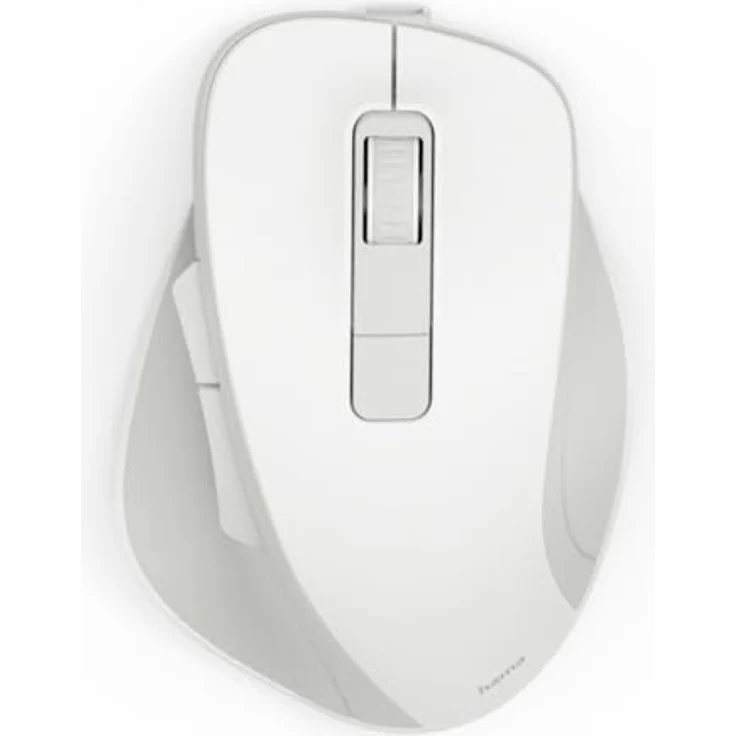 Hama WM-500 Funkmaus, ergonomisch, 1600 DPI, 6 Tasten, leise, Akku, Weiß – Bild 2