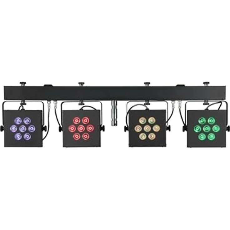 Eurolite KLS-3002 MK2 AIR, LED Par Set mit 28x12 W RGBWA/UV, 4 einzeln ansteuerbare Spots, Schwarz matt – Bild 3