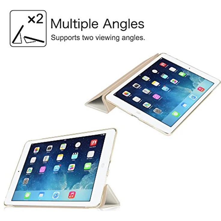 Fintie Hülle für iPad Air 2 (2014 Modell) / iPad Air (2013 Modell) - Ultradünne Superleicht Schutzhülle mit Transparenter Rückseite Abdeckung mit Auto Schlaf/Wach Funktion, Champagner Gold – Bild 3
