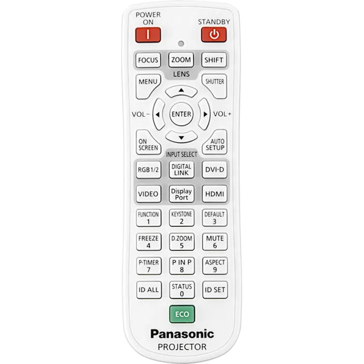 Panasonic N2QAYA000158, N2QAYA000105, N2QAYA000063 Original Fernbedienung, kompatibel mit EX610E und PT-EW Serien, sofort einsatzbereit ohne Programmierung