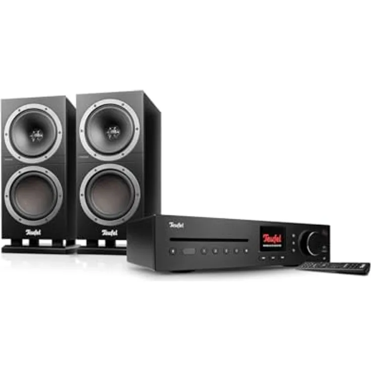 Teufel Theater 500S KOMBO 2, HiFi Stereo Lautsprechersystem mit Bluetooth aptX, WLAN, DAB+ Digitalradio, CD-Receiver, schwarz