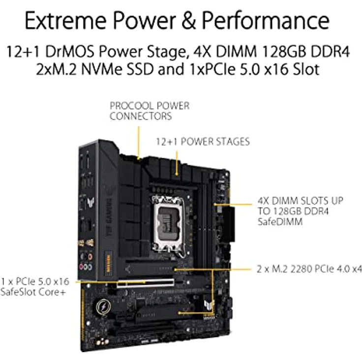ASUS TUF GAMING B760M-PLUS WIFI D4 Mainboard Sockel Intel LGA 1700 – Bild 2