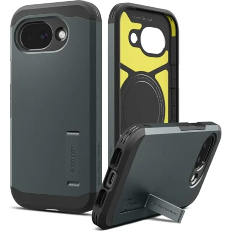 Spigen Tough Armor MagFit für Google Pixel 10a – XRD-Pad Stoßdämpfung, militärgeprüfter Schutz, Kickstand, kompatibel mit MagSafe – Abyss Green – Bild 1