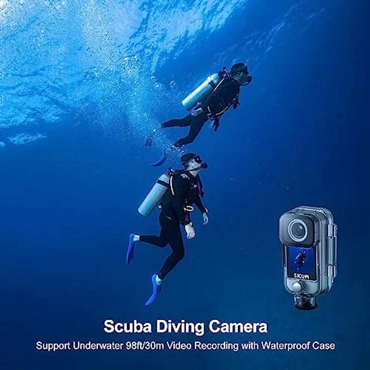 SJCAM C300 Action Kamera 4K30fps, 1.33'' Dual Touchscreen Sportkamera, 2.4G/5G Dual WiFi 20MP Helmkamera, 6-axis EIS Unterwasserkamera 30m Wasserdicht mit 2800+1000mAh Dual Akku (Black C300) – Bild 5