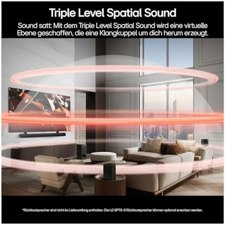 LG DS70TY Soundbar 3.1, Bluetooth, 400 W, Dolby Atmos, Center-Upfiring-Speaker, kabelloser Subwoofer – Bild 6