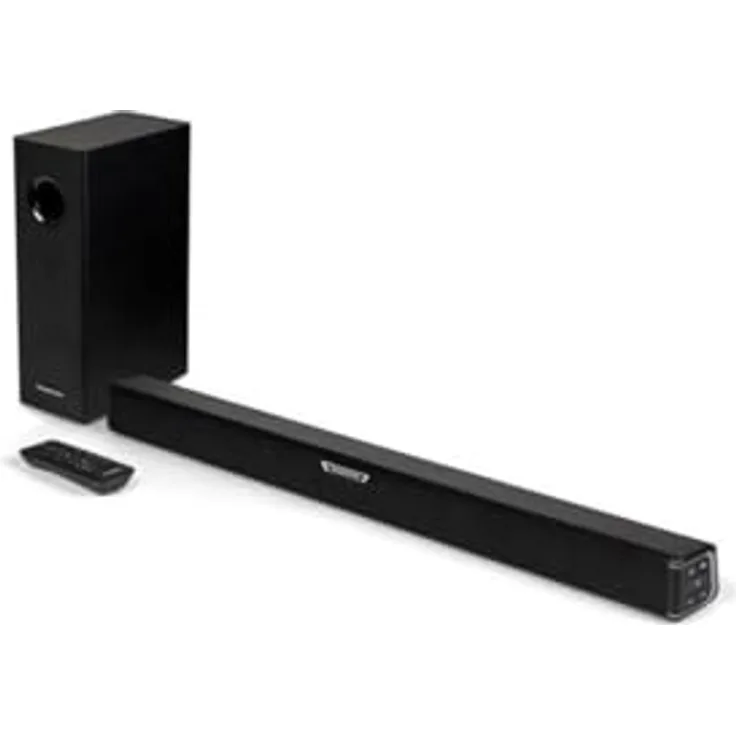 Thomson SB350BTS 2.1-Soundbar 300 W Bluetooth 5.0 kabelgebundener Subwoofer Leuchtanzeigen, Schwarz