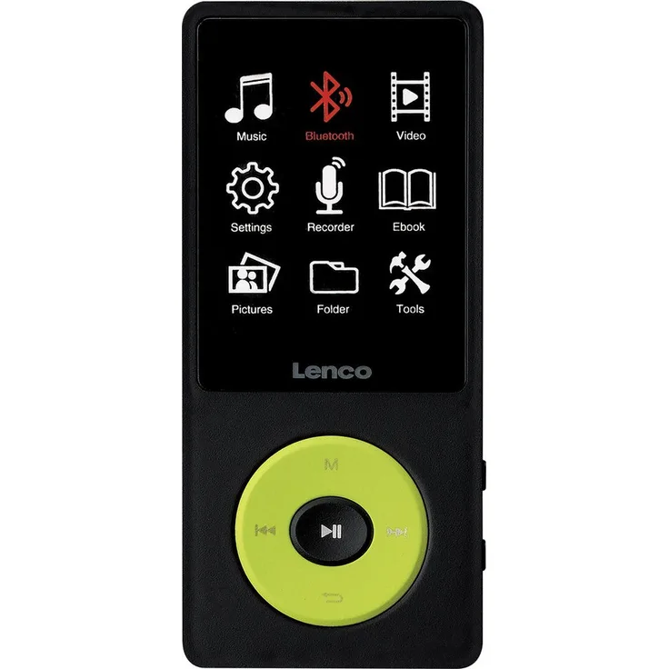 Lenco Xemio-860GN, Tragbarer CD-Player mit 8 GB Speicher, Bluetooth 5.3, 2,4 Zoll TFT LCD Bildschirm, Grün