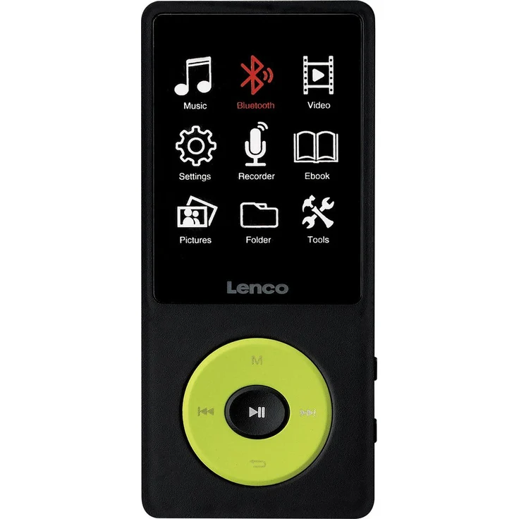 Lenco Xemio-860GN, Tragbarer CD-Player mit 8 GB Speicher, Bluetooth 5.3, 2,4 Zoll TFT LCD Bildschirm, Grün
