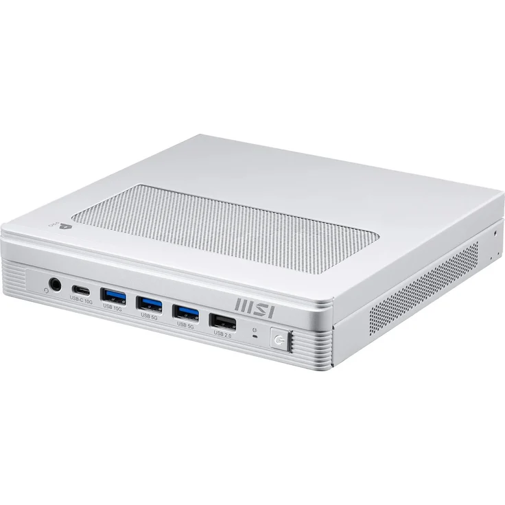 MSI PRO DP10 A14MG-007BEU, kompakter Desktop-PC mit Intel Pentium Gold G7400, weiß, anpassbar, ohne RAM und Speicher