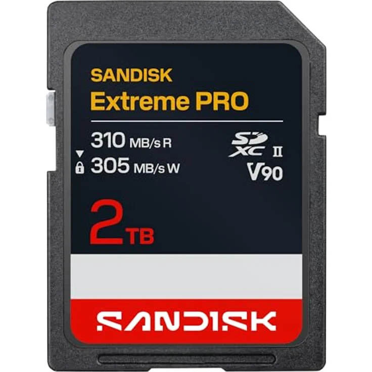 SanDisk SDXC Extreme PRO, 2 TB, UHS-II V90, Lesegeschwindigkeit 310 MB/s, Schreibgeschwindigkeit 305 MB/s – Bild 1
