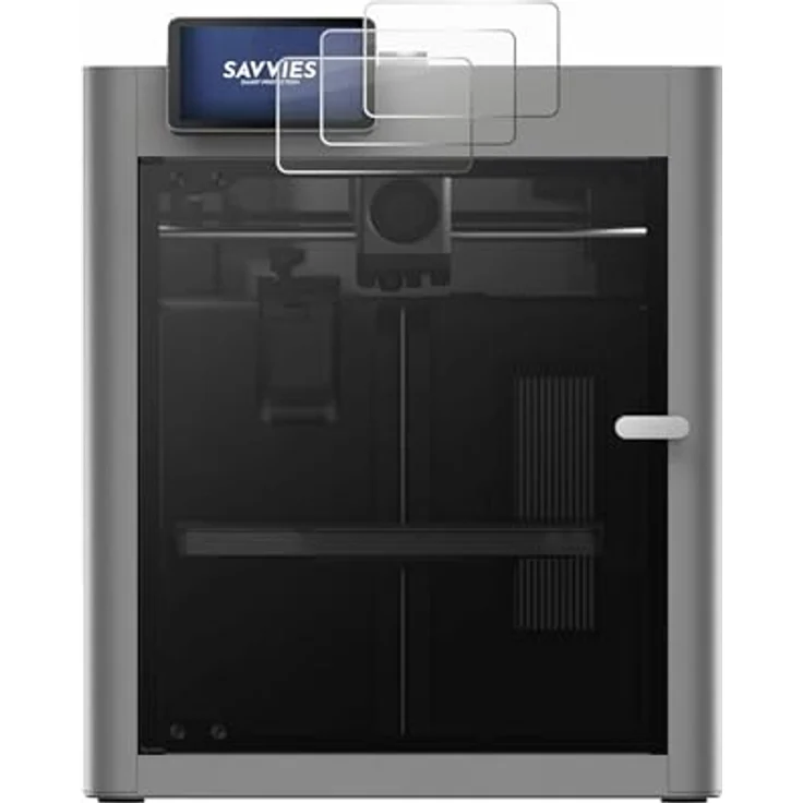 Savvies 3 Stück Panzer Schutz Glas für Bambu Lab P2S 3D Printer, 9H Kratzschutz, HD Klar, blasenfrei, Anti-Fingerabdruck, stoßfest – Bild 2