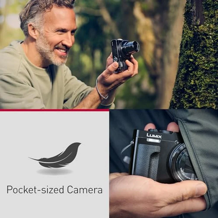 Panasonic LUMIX DC-TZ99E-S Kompakte Travel Zoom Kamera, Leica DC-Objektiv, 30-facher Zoom, 24-720mm, 20,3 MP, OIS, 4K 30p Video, 7,6cm klappbarer Monitor, WLAN, Bluetooth, Silber – Bild 3
