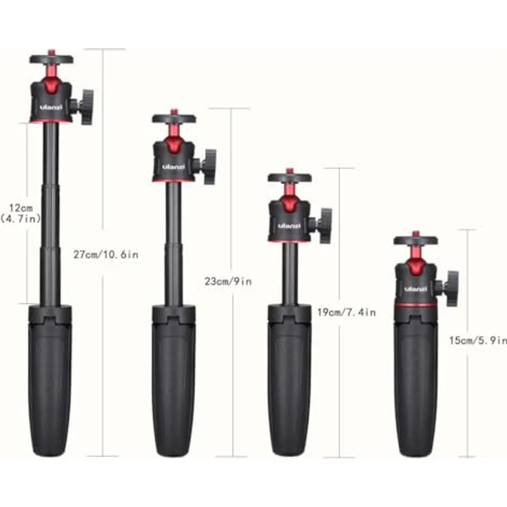 ULANZI MT-08 Kompaktes Reisestativ, tragbar, 1/4-Zoll-Schraube, kompatibel mit Sony ZV1/RX100 VII/Canon G7X Mark/Fujifilm X100V/Leica Q2, 360° Kugelkopf, rutschfester Griff – Bild 4