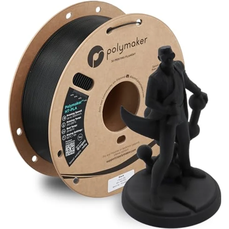 Polymaker HT-PLA-GF, 3D Filament mit hoher Hitzebeständigkeit bis 114,7 °C, verstärkt mit Glasfasern und minimalem Verzug – Bild 1