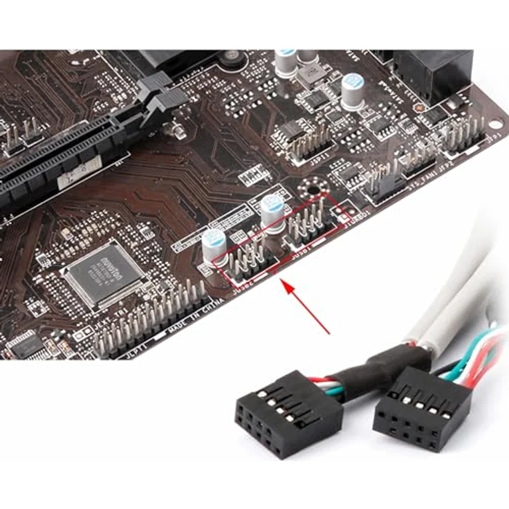 Aukson P89 USB 2.0 Slotblech, 2X 9-Pin Mainboard Header auf 4X USB-Typ-A Buchsen, Erweiterungskabel für PC-Gehäuse mit PCI-Steckplatzabdeckung – Bild 5