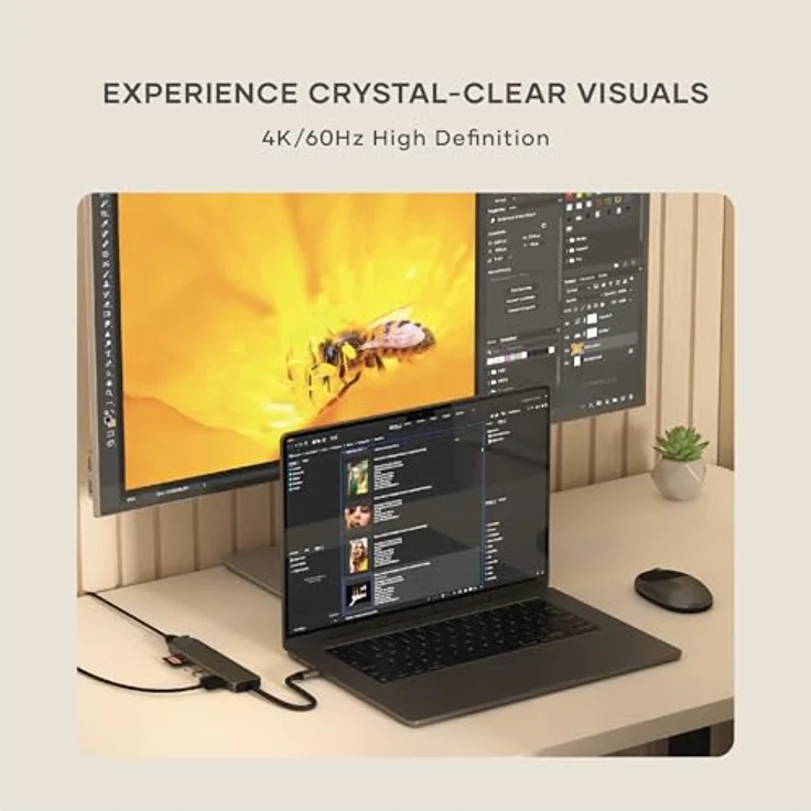 SATECHI 7 in 1 USB C Hub Multiport Adapter mit 4K HDMI, 100W PD Ladung, 2X USB-A Datenanschlüsse, Micro/SD Kartenleser - Space Gray – Bild 5