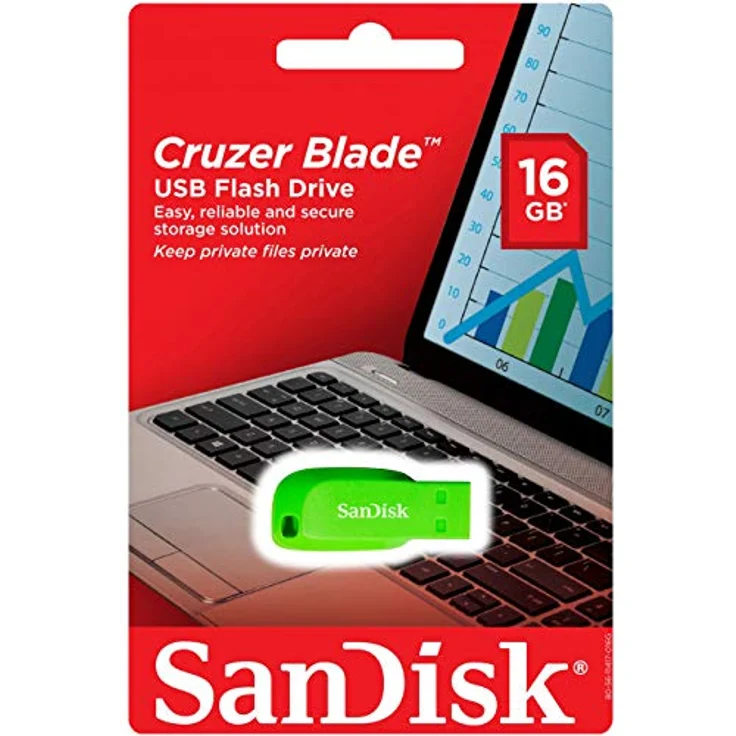 SanDisk SDCZ50C-016G-B35GE Cruzer Blade USB 16GB electric grün – Bild 3