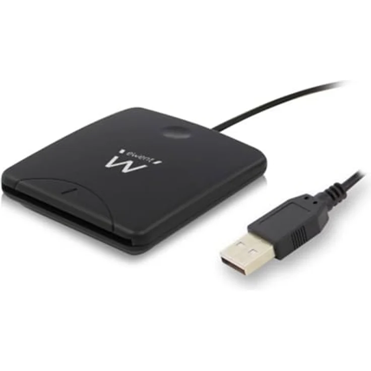 EWENT EW1052 USB Chipkartenleser SmartCard Reader, Plug&Play, USB Bus-poweresd, HBCI Fähig, schwarz – Bild 2