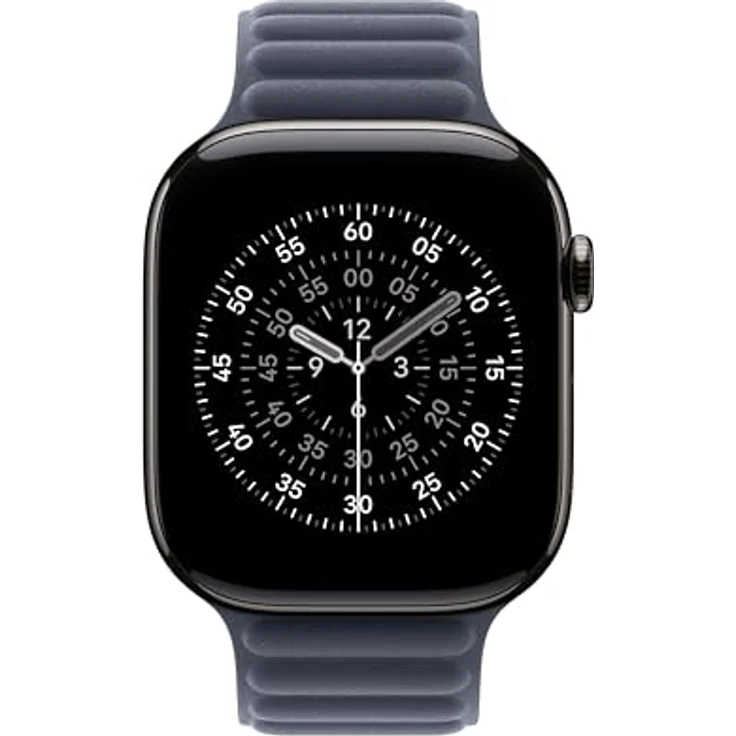 Apple Watch Band Magnetic Link, 46 mm, Marineblau M/L, mit feinem Gewebe und Magnetverschluss aus 68 % recycelten Materialien – Bild 3