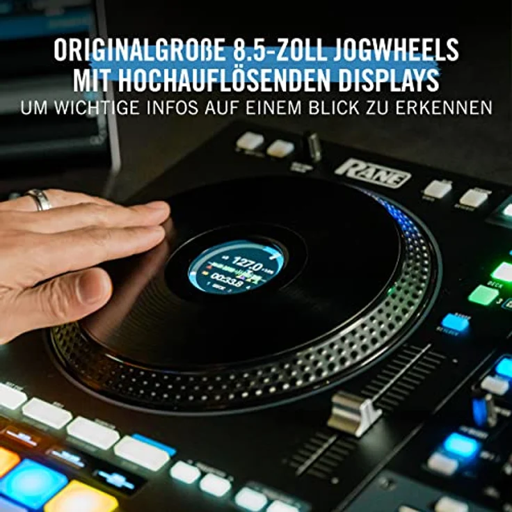 RANE FOUR Fortgeschrittener 4-Kanal Stems DJ-Controller - 8.5" Jogwheels mit Displays, DJ-Mixer mit internen FX, enthält Serato DJ Pro & Pitch ‘n Time DJ – Bild 4