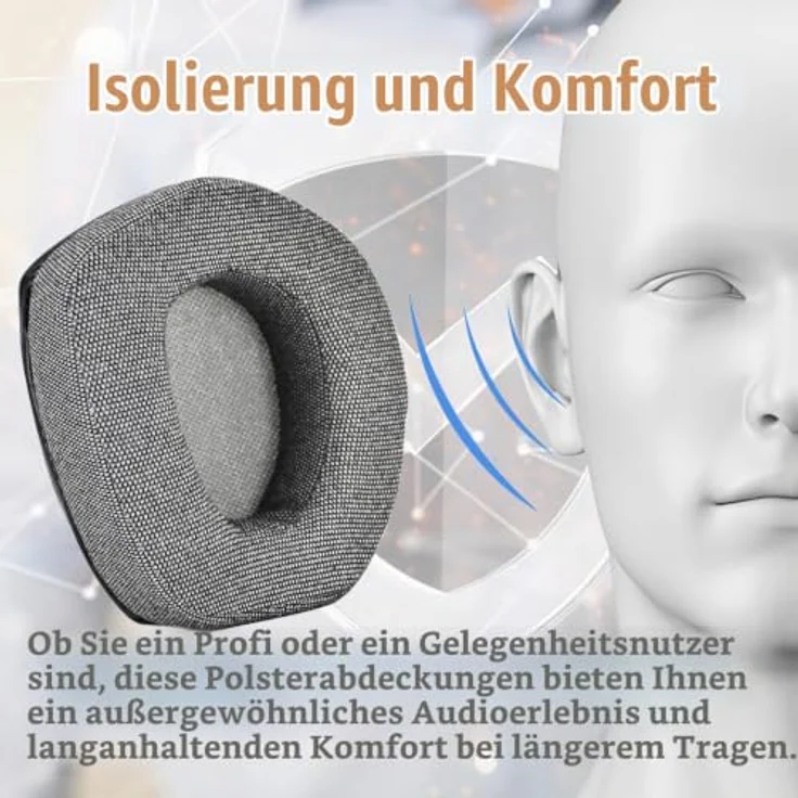 INF Comfort Ohrpolster für Sennheiser HDR RS 165 175 185 195, Memory Foam, atmungsaktiv, verbesserte Klangwiedergabe, bequem für lange Tragezeiten – Bild 3