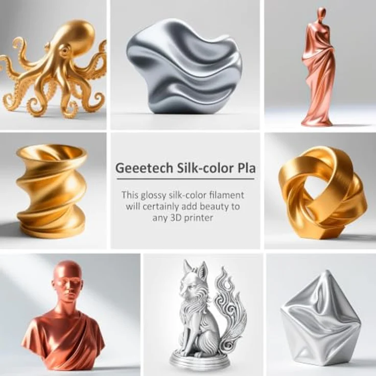 GEEETECH Silk PLA, Seidenglänzendes Weißes Filament, 1,75 mm, 1 kg für 3D-Drucker, hohe Präzision und blasenfrei – Bild 3