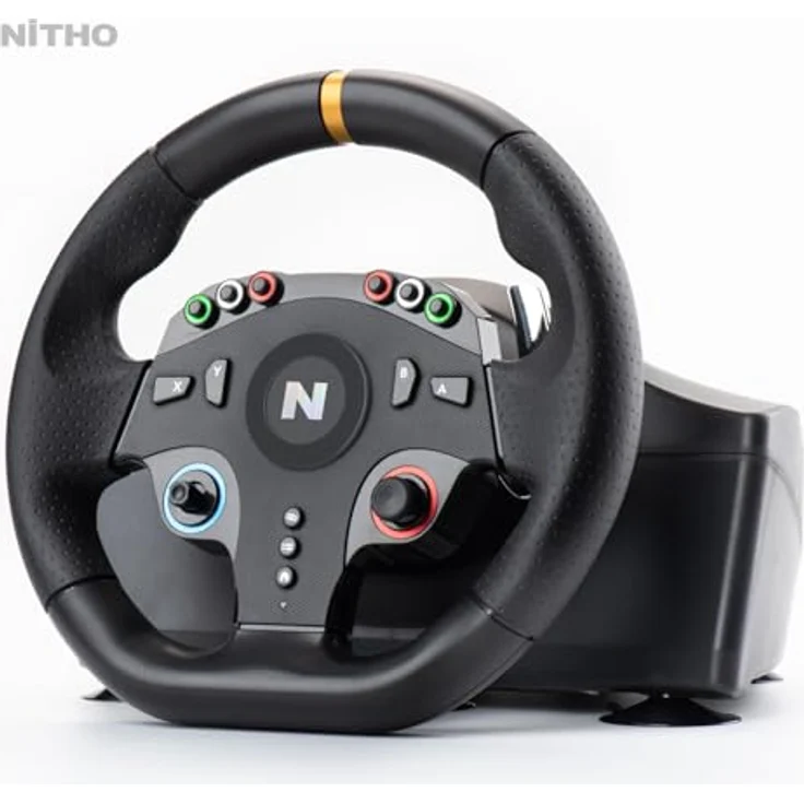 NITHO Drive Pro ONE V24, 270° Rennlenkrad mit Pedalen für PC, PS4, Xbox One, Xbox Series X|S und Switch, 10 Zoll mit stabiler Befestigung für intensives Racing-Erlebnis – Bild 3