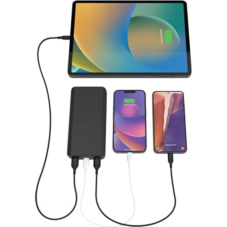 mophie PS 20K with PD Black 20W USB C&A (20000 mAh, 20 W), Powerbank, Schwarz – Bild 9