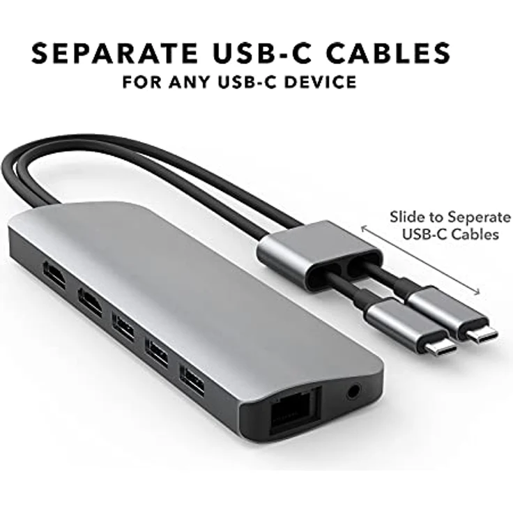 Hyper Laufwerk 10-in-2 USB C Dock, Dual Monitor HDMI 4K @ 60Hz, 60W USBC Power Delivery, Gigabit Ethernet, USB-C Hub Adapter für MacBook Pro mit M1 Pro/Max 2021, MacBook Pro – Bild 3