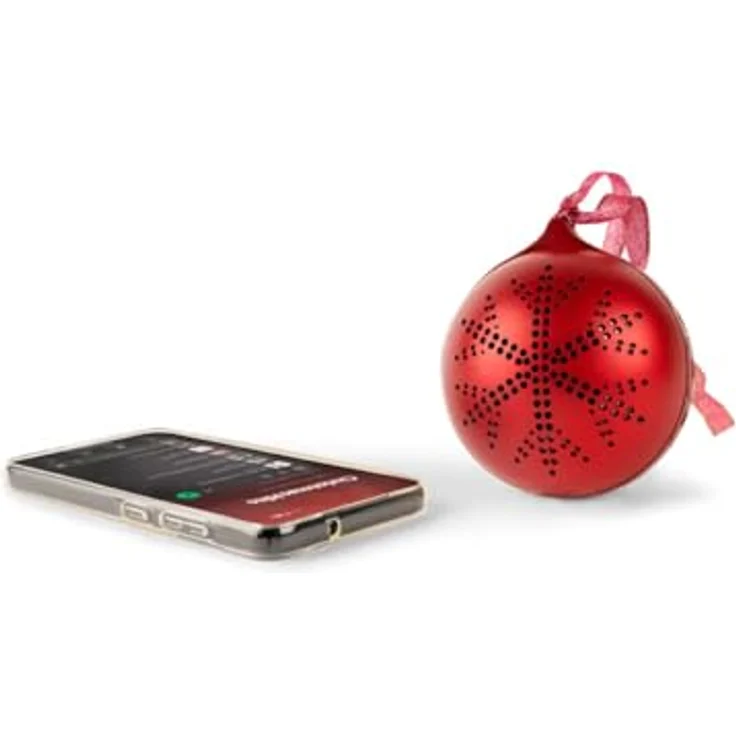 Big Ben EPOK Leuchtende Weihnachtskugel, roter Bluetooth-Lautsprecher mit Lichteffekten und 10 W Musikleistung – Bild 2