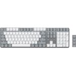 SATECHI SM3 Mechanische Tastatur, Volltastatur mit LED-Hintergrundbeleuchtung, Bluetooth-Konnektivität - Hellgrau/Weiß - QWERTY US Layout