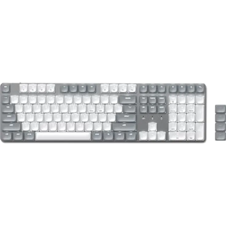 SATECHI SM3 Mechanische Tastatur, Volltastatur mit LED-Hintergrundbeleuchtung, Bluetooth-Konnektivität - Hellgrau/Weiß - QWERTY US Layout