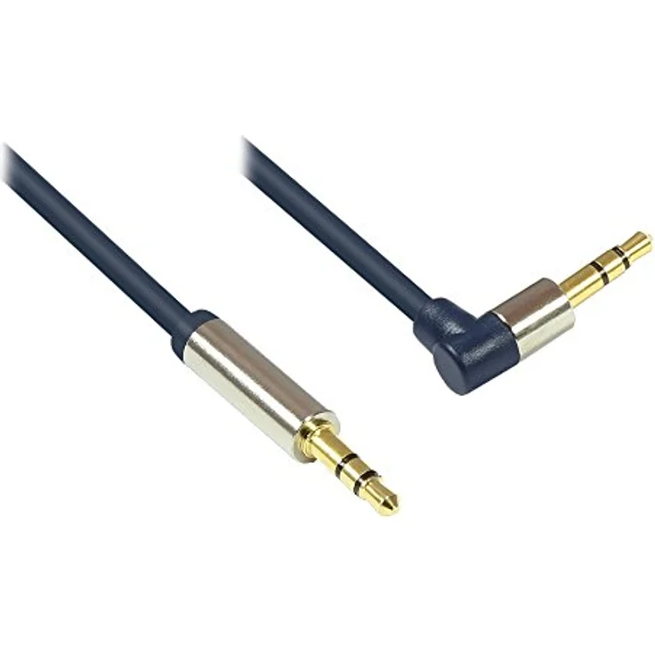 Good Connections GC-M0048 Audio Anschlusskabel High-Quality 3,5 mm Klinkenstecker auf 3,5 mm Klinkenstecker rechts abgewinkelt, OFC, Vollmetallgehäuse, 3m dunkel blau – Bild 2