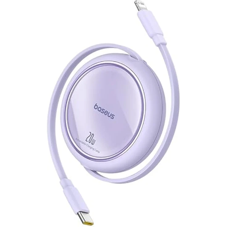 Baseus Free2Pull Einziehbares USB-C auf Lightning Schnellladekabel 1 Meter, 20W, weiß – Bild 1