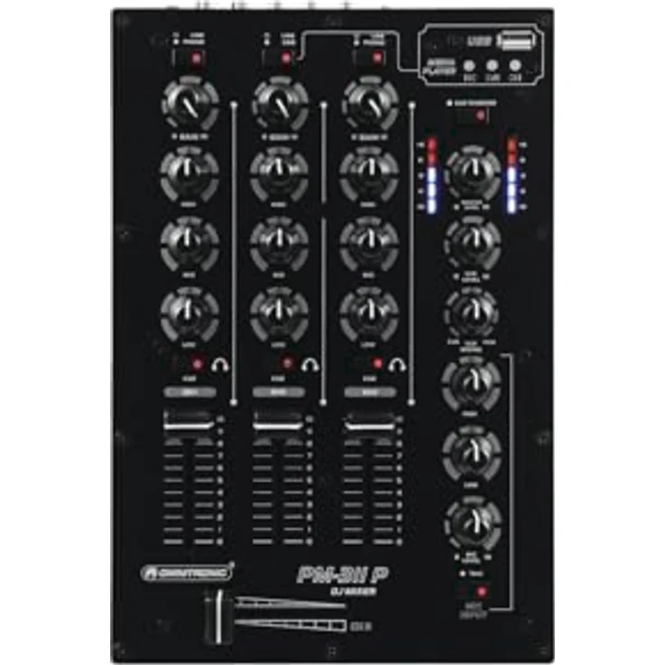 Omnitronic PM-311P, DJ-Mixer mit Player und Mischpult, schwarz – Bild 2