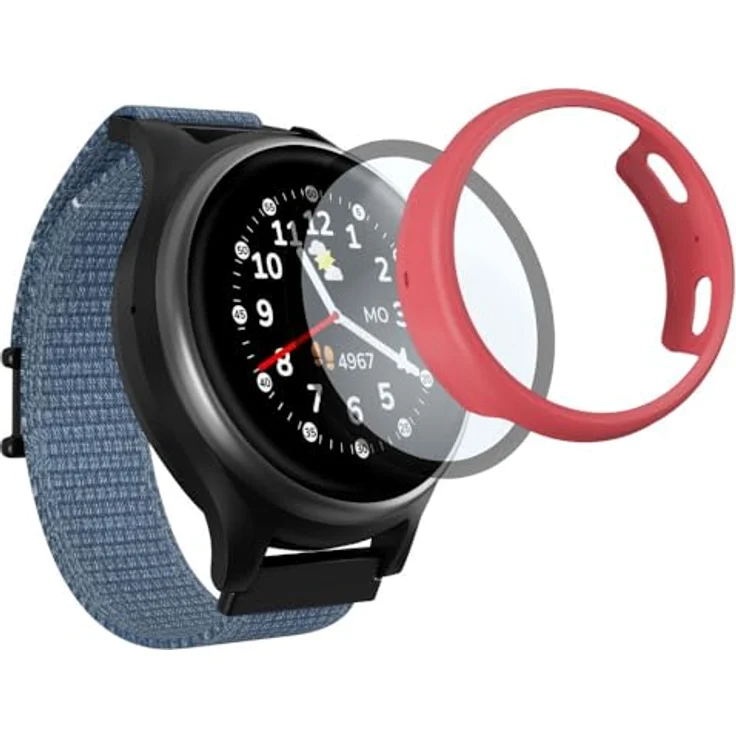 ANIO Protector Case 6, Schutzhülle und Displayschutz für Kinderuhr, kratzfest, stoßsicher, einfache Montage, volle Touchscreen-Funktionalität, Hibiscus – Bild 1