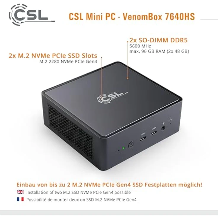 CSL-Computer VenomBox 7640HS Mini-PC, 96GB DDR5-RAM, 2000 GB M.2 SSD, Windows 11 Pro – Bild 5