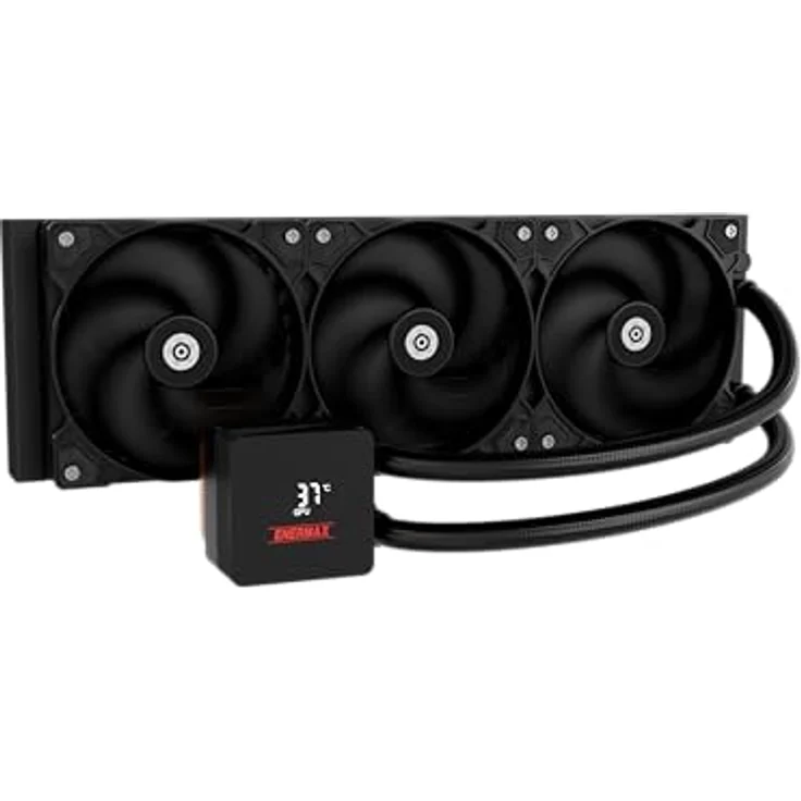 ENERMAX LIQMAX IV 360mm AIO CPU Wasserkühlung, Dual Chamber, TDP 380W+, Intel LGA 1851/1700/115x/2066 & AMD AM5/AM4, Digitalanzeige, 3x 120mm PWM Performance Flow Fan, ELC-LMIV360-SF – Bild 1