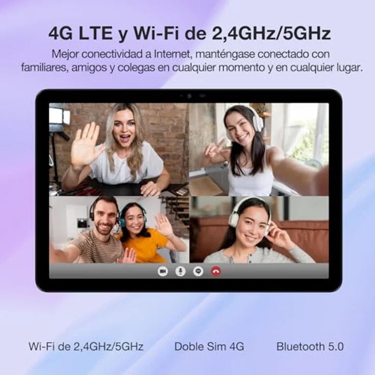 DOOGEE T10 Pro Tablet 10,1 Zoll FHD+ mit 15 GB RAM + 256 GB ROM (1 TB erweiterbar), 8580 mAh Akku, Octa-Core Android 12 Tablet mit Dual 4G LTE, WiFi 2,4/5G, TÜV-Zertifiziert, 13MP + 8MP, Pink – Bild 5