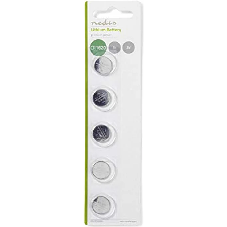 Nedis BALCR16205BL Lithium-Knopfzellenbatterie CR1620 | 3 V | 5 Stück | Blister – Bild 2