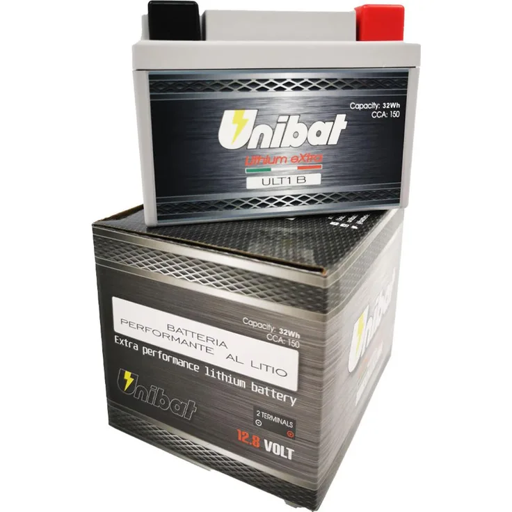 Hermann Hartje KG UNIBAT LiFePO4 Batterie „ULT1B“, leistungsstark, wartungsfrei, für YB4L-B, YTX4L-BS, YTZ5, incl. BMS, leichtgewichtig