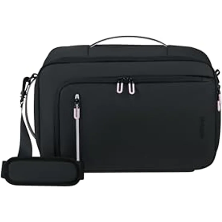 American Tourister Puffypop 3-Way Kabinentasche, Untersitz Handgepäck mit Laptopfach 14", Schwarz, 40 x 25 x 20 cm, 21 L, 0.70 kg – Bild 3