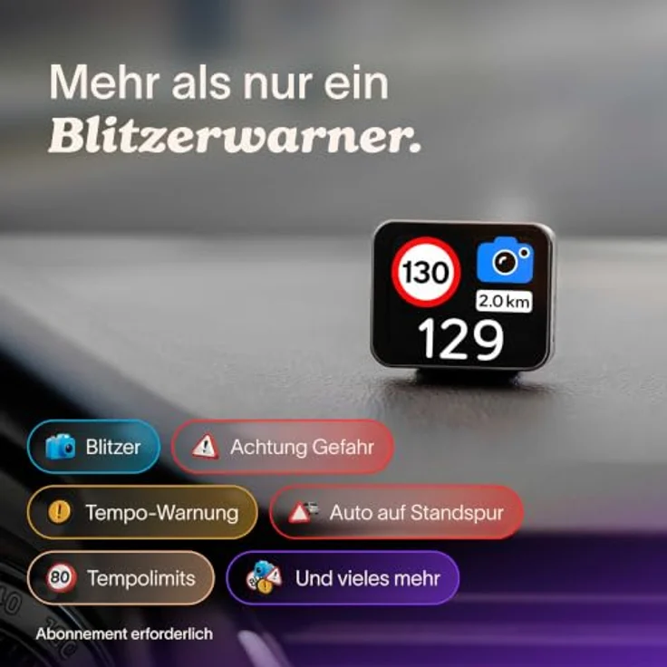 Saphe T Verkehrsassistent, Echtzeit-Warnungen vor Blitzern, tempolimitüberwachung, Touch-Bedienung, inkl. 6 Monate Premium+ Abo und lebenslange Garantie – Bild 4