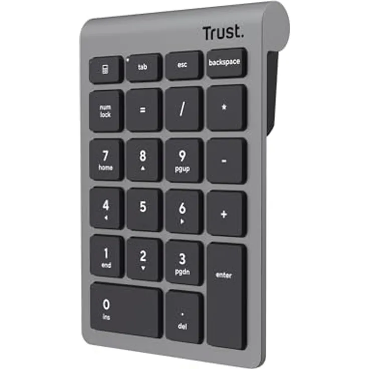 Trust XALAS Wireless Numpad, kabelloses Ziffernblatt mit 2x AAA-Batterien, kompakte Größe (13x8,8x2cm)