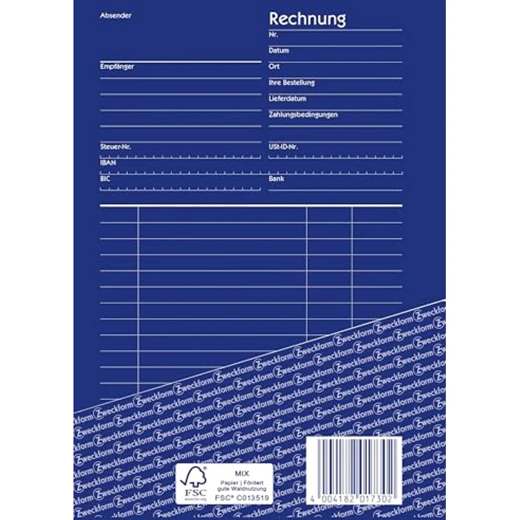 Avery Zweckform Formularblock Rechnung, A5, 2-fach, selbstdurchschreibend, 80 Blatt pro Block – Bild 12